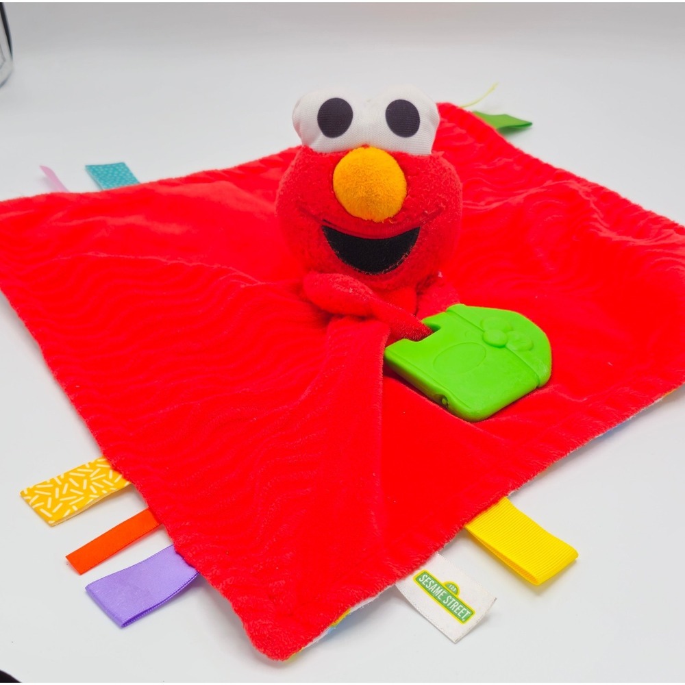 12x12" BRIGHT STARTS Very PRELOVED ELMO TEETHING Taggies Security Blanket B3 - Picture 2 of 3